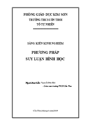 Sang kiên kinh nghiêm Phương pháp suy luận hình học - Nguyễn Đức Hải